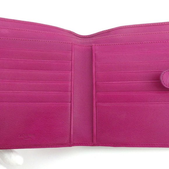 LOEWE W hook purse anagram button pink leather Authentic used - Picture 5 of 9